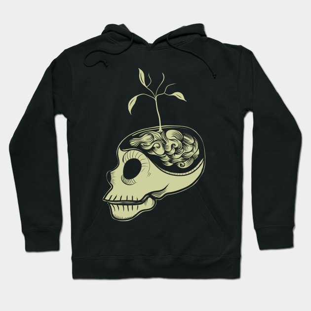 Cute Skulls Think Green Hoodie by fakeface